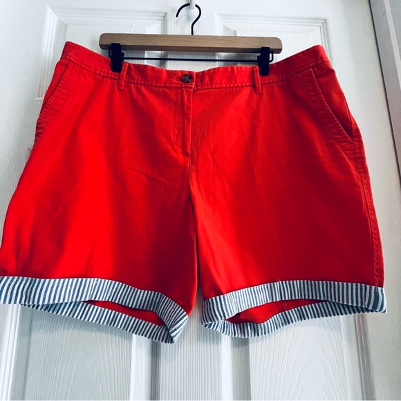 Talbots Vibrant Orange Women's Bermudas Relaxed Chinos Size 14 - Picture 8 of 10